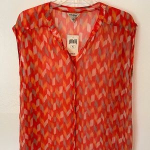 Lucky Brand sheer sleeveless blouse XL